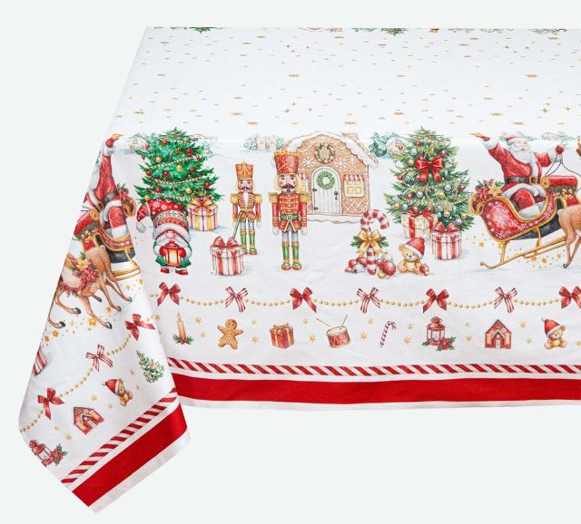 French coated or cotton tablecloth (Rudolph. white)